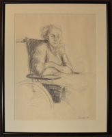 Åke&nbsp;Lundin:&nbsp;&nbsp;Gammal kvinna i rullstol I&nbsp;&nbsp;(1722)